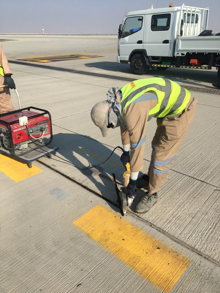 Concrete Slab Crack Sealing