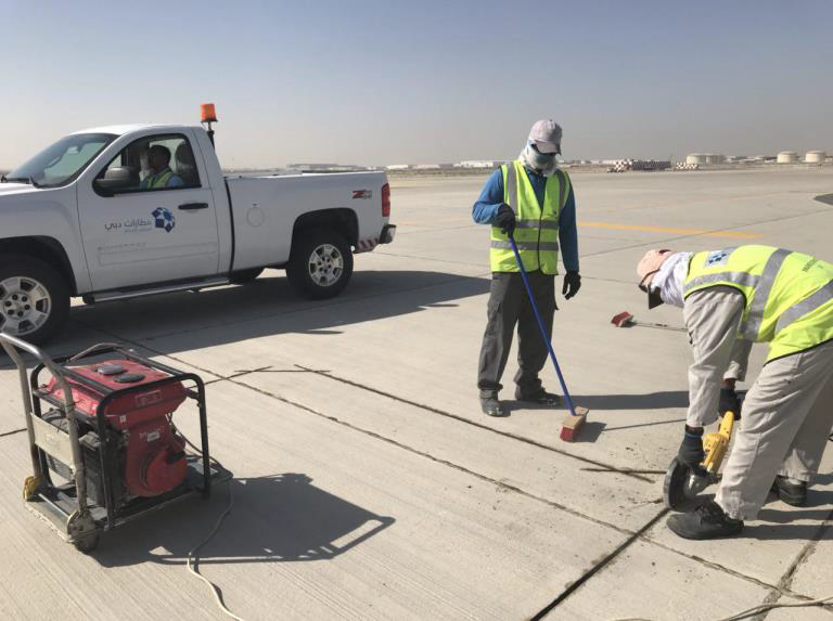 Concrete Slab Crack Sealing